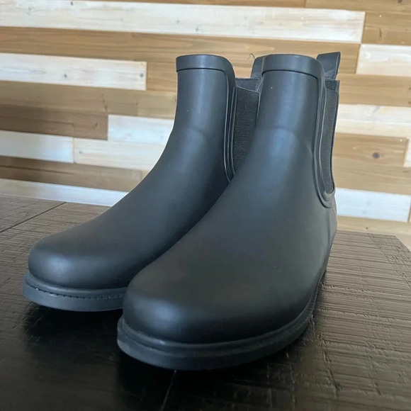 J Crew Rain Boots Black Size 7 - Picture 1 of 7